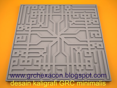 desain cladding GRC kaligrafi minimalis