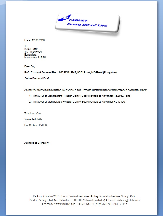 request letter format to bank for demand draft issue download free resume formats