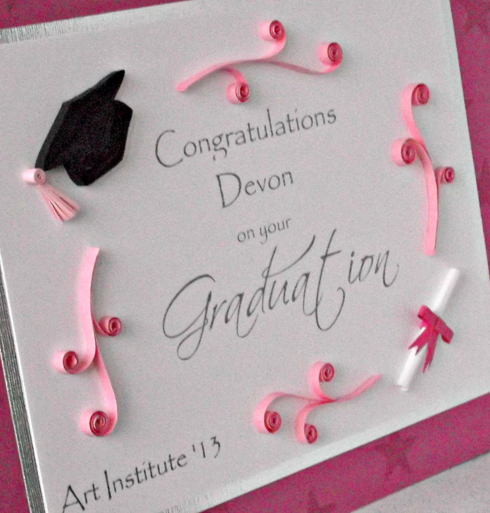 Paper Daisy Cards Quilled graduation card for girls