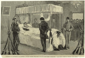 A depiction of Garibaldi's body after his death