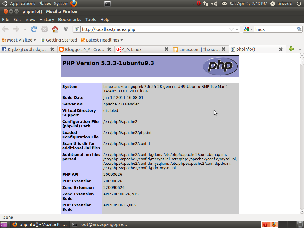 Configuration file ini. Configuration file ini