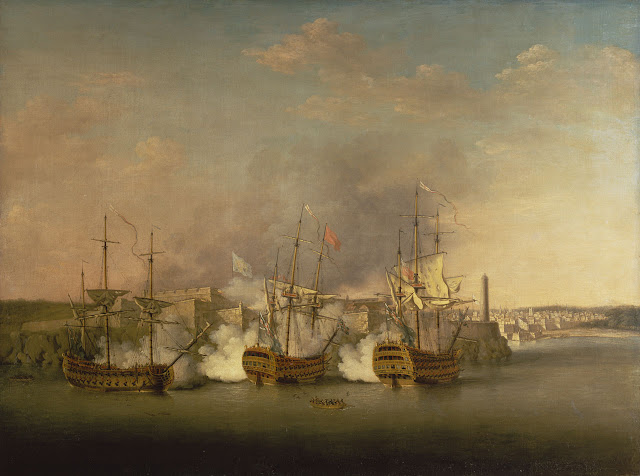 Richard Paton (1717 - 1791): "Bombardment of the Morro Castle, Havana, 1 July 1762" (around 1770)