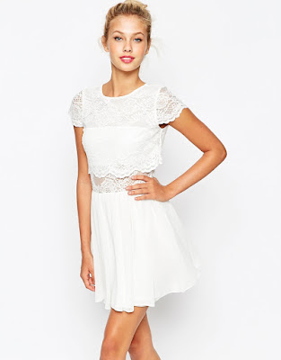 lace crop top mini skater dress from ASOS