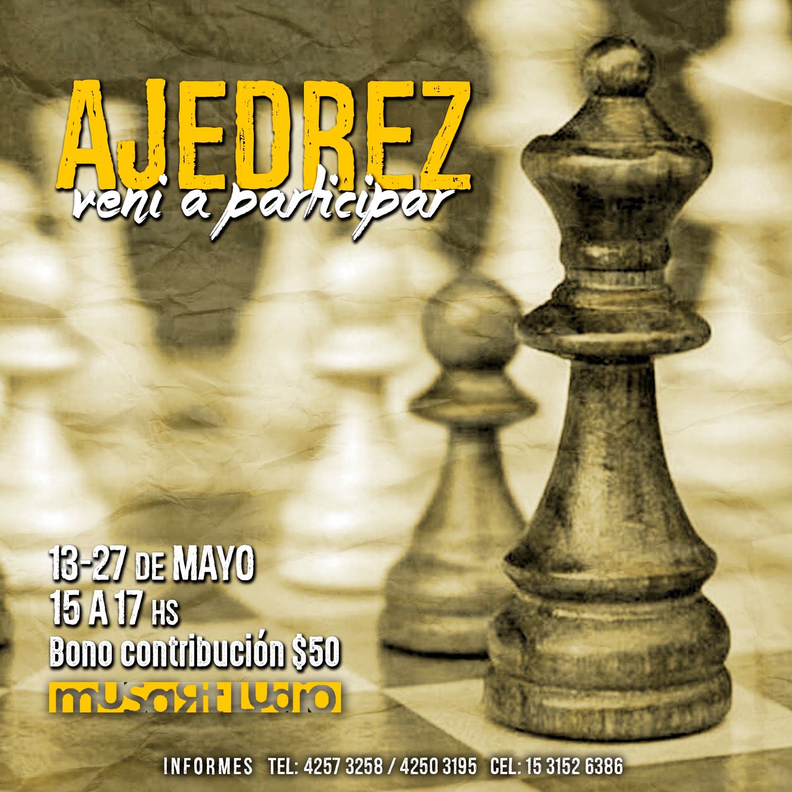 ¡Sumate a las próximas partidas de ajedrez! Musartludio