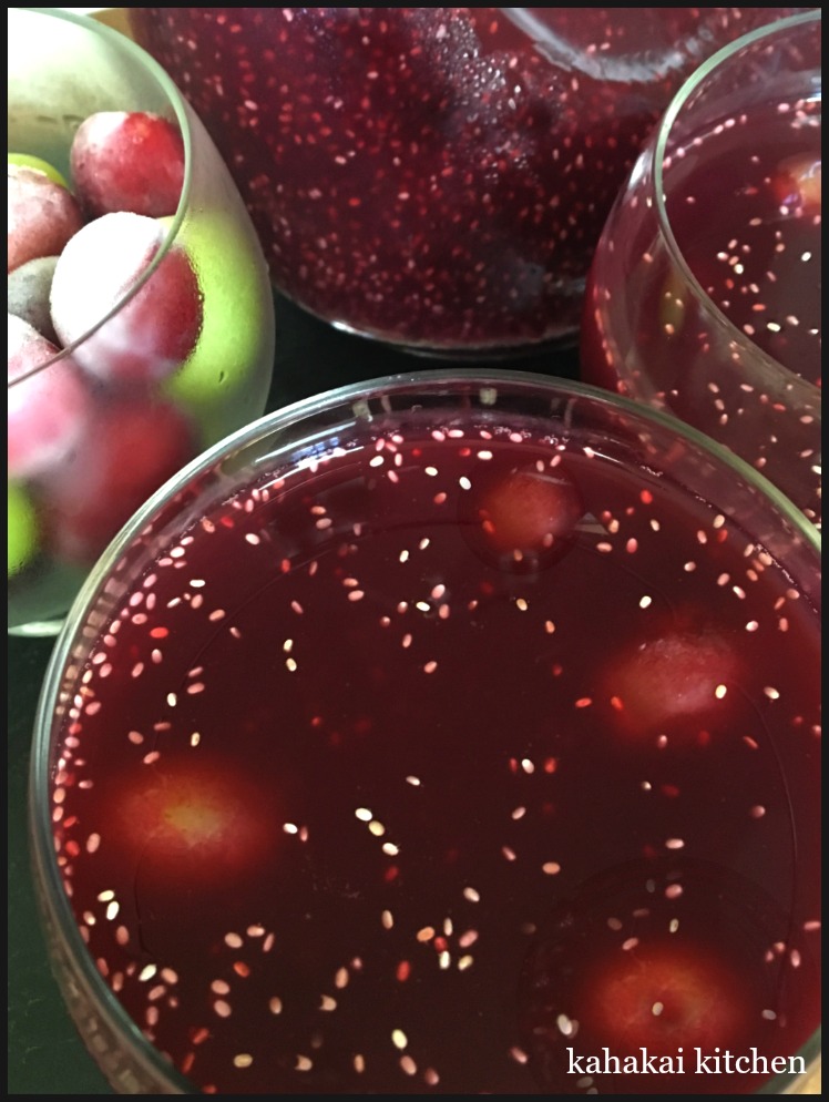 Kahakai Kitchen Grape Chia Fresca with Frozen Grape "Ice Cubes" for