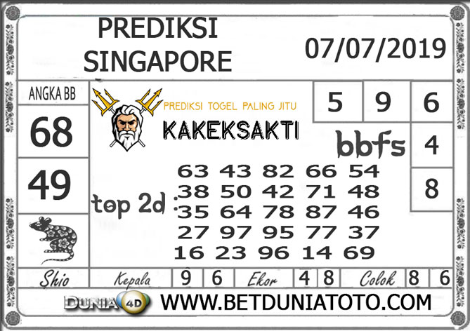 Prediksi Togel SINGAPORE DUNIA4D 07 JULI 2019 Prediksi Togel SINGAPORE DUNIA4D 07 JULI 2019