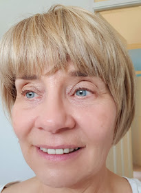 The finished effect:  what Strivectin's LineBlurFector primer looks like on an over-50s woman, under make-up
