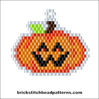 Click to view the Jack-o-Lantern Pumpkin brick stitch bead pattern charts.