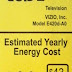 LED Television Energy Guide (42")