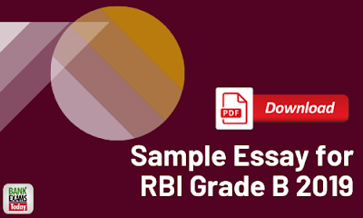 Sample Essay for RBI Grade B 2019 - PDF