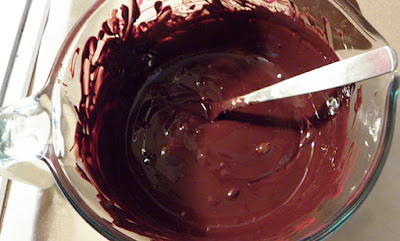 chocolate melted in measuring cup