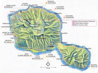 Carte de Tahiti en Polynésie francaise