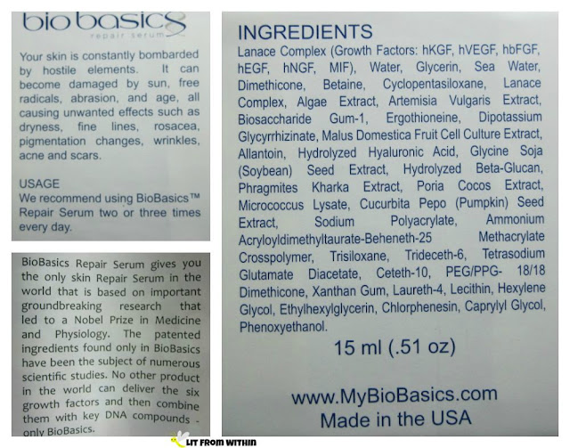 Biobasics repair serum ingredients