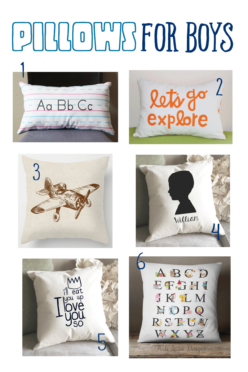 Made By Katy Etsy Pillow Options For A Boys Room