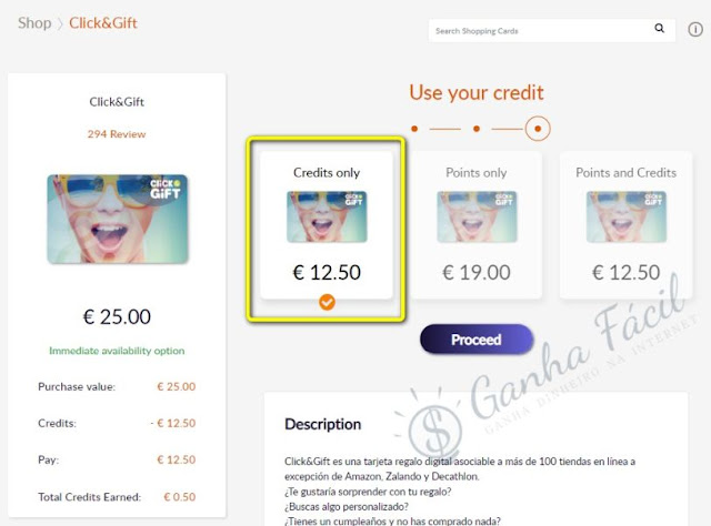 Click&Gift sixth continent click gift card voucher
