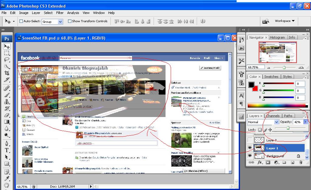 IchsanX Cara Buat Foto Profile Di Facebook Jadi Menyatu