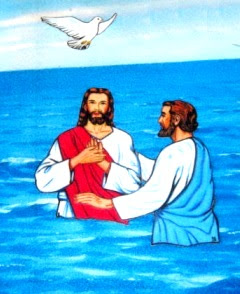 Bautismo de Jesús Dibujo alusivo al Bautismo de Jesús a color
