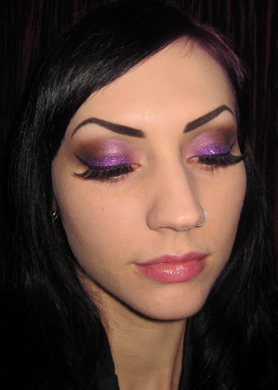 Glitter is my Crack: Smokey Purple Glitter Makeup Look with Coastal Scents
