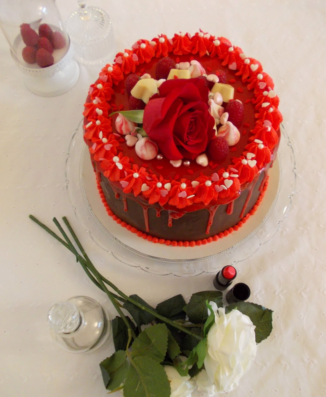 Chachou à la crème: Gâteau de la Saint-Valentin au chocolat cœur framboise