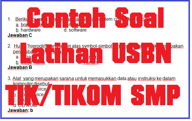 Latihan Soal Usbn Tik Tikom Smp Tahun 2019 2020 Idn Paperplane