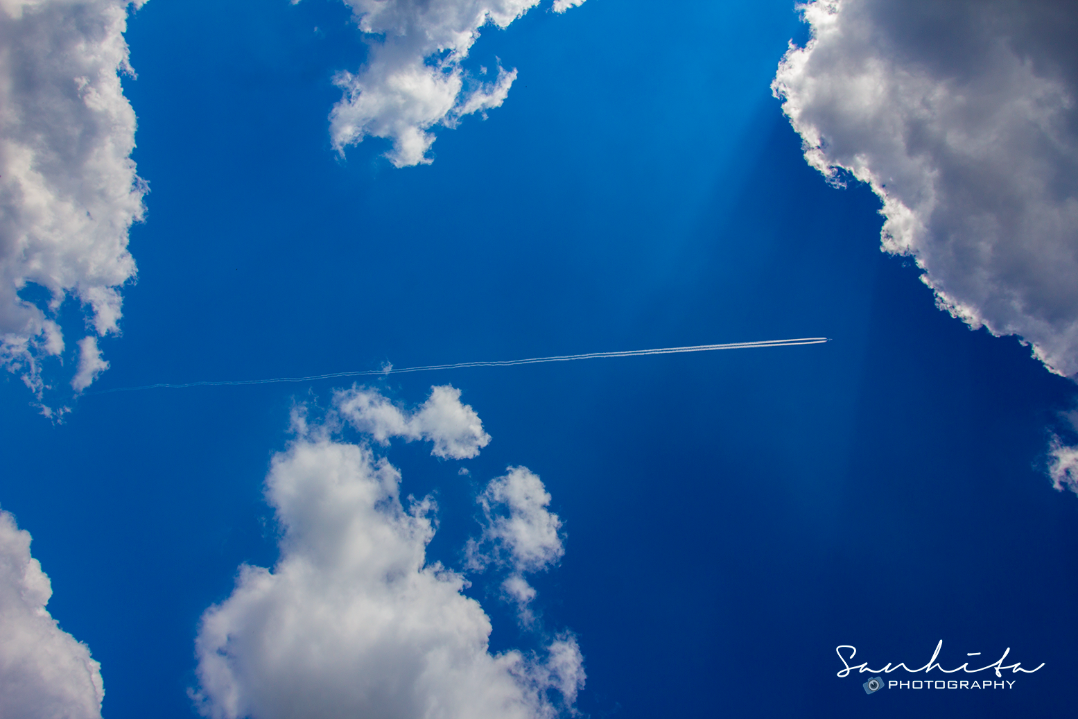 A jet plane in the sky