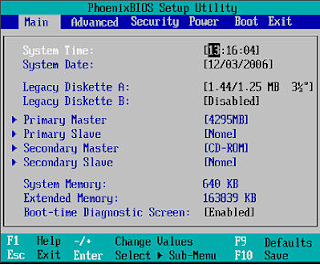 Tampilan Phoenix BIOS Tampilan Phoenix BIOS