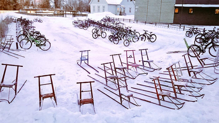 Students In Finland Are Still Riding Their Bicycles To School In -17°C (1.4°F) Weather