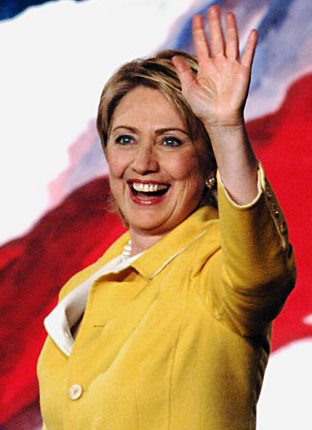 Hillary Clinton Foto de Hillary Clinton feliz por candidatura