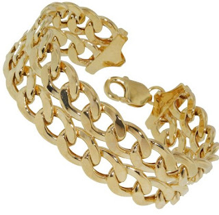 Carissima Gold 9 ct Yellow Gold Two-Row Diamond Cut Curb Bracelet of 21 cm 8.5-inch on www.yngoo.co.uk