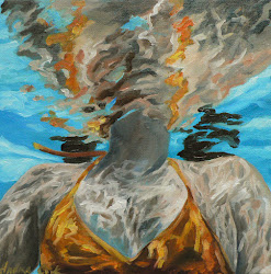 water swimmer paintings above head keeping swimming underwater distance giclee swim