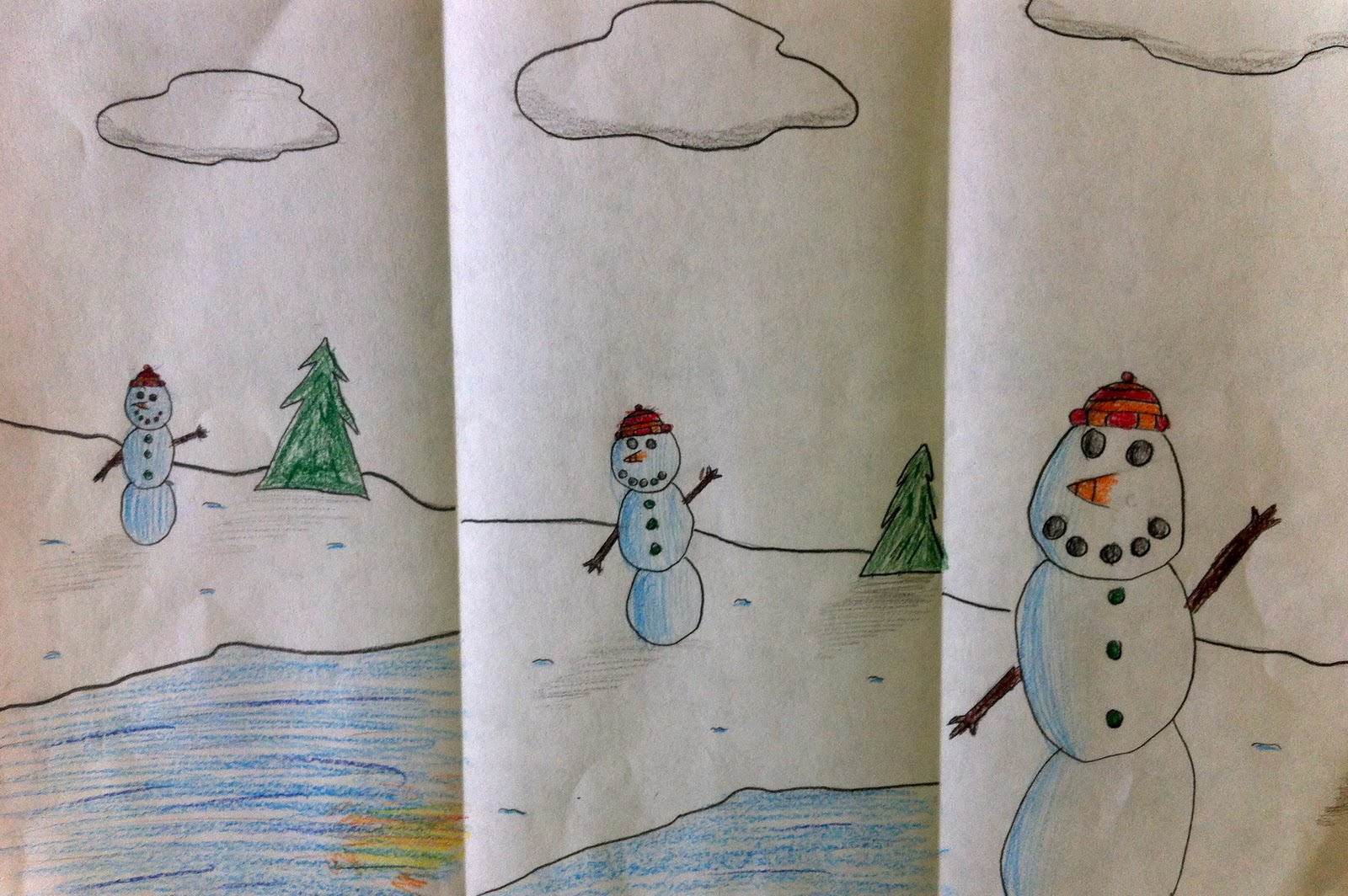 Expression Of Imagination Close Closer Closest Snowmen By Grade 7