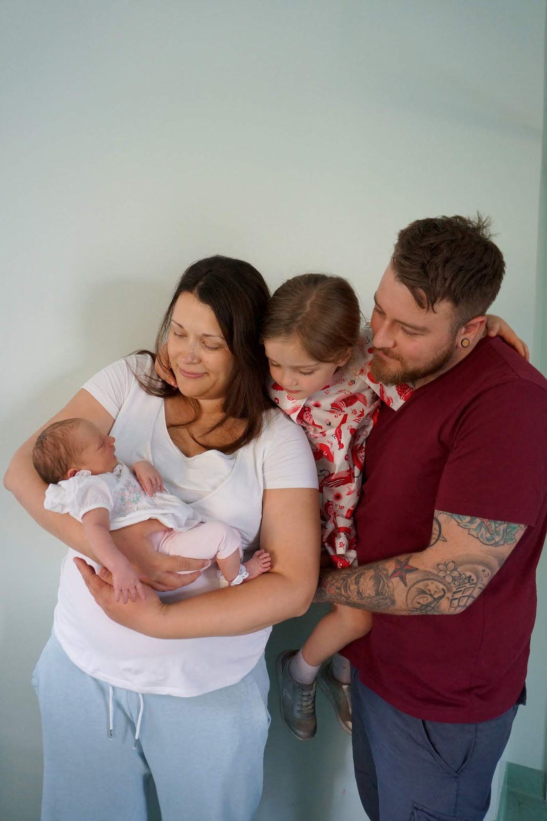 family portrait with a newborn
