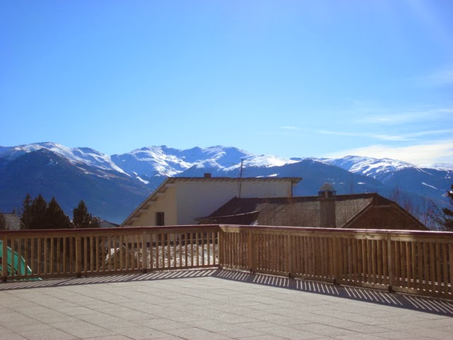 Terrace views from Le Domaine de Castella, ski accommodation Font Romeu