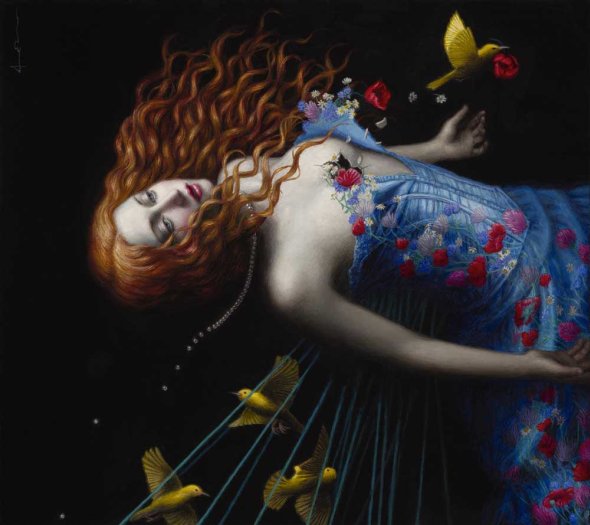 As pinturas com um ar clássico com belas mulheres de Chie Yoshii Chie Yoshii arte pinturas a óleo mulheres clássicas fantásticas surreal beleza