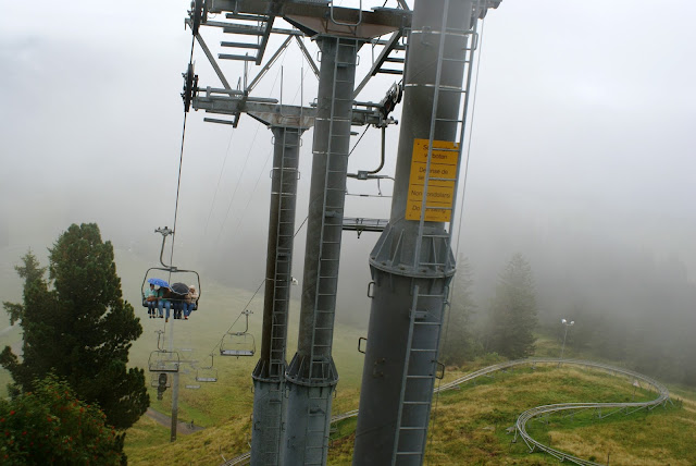 rainy Swiss gondola ride