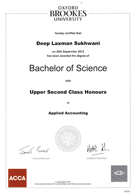 Blog-O-Sphere: Just Received my BSc (Hons) Degree Certificate from ...