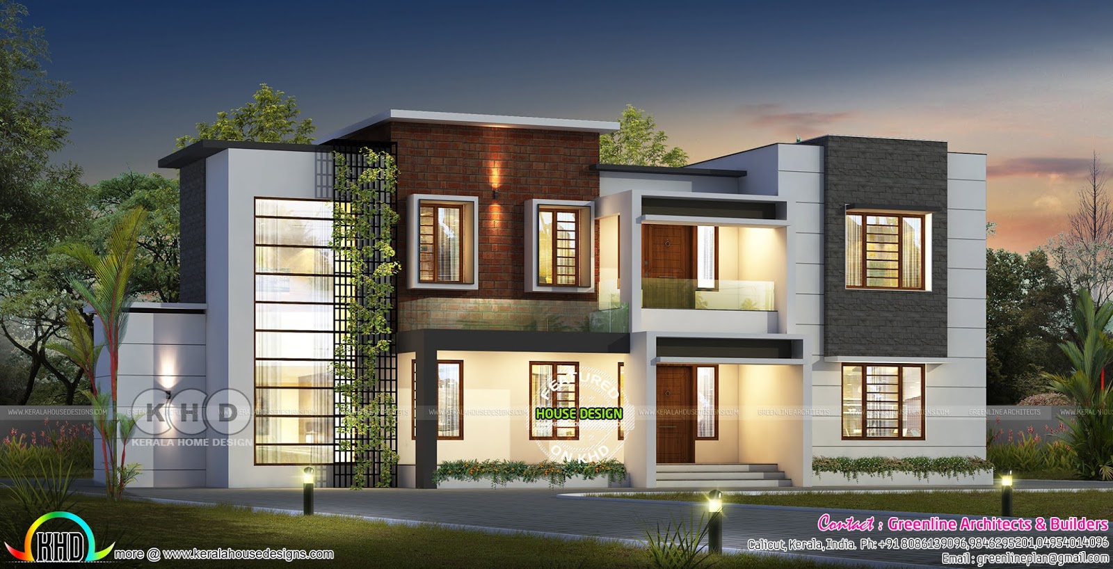 5 Bedroom Modern Contemporary Home 4800 Square Feet Kerala Home Design And Floor Plans 9K 5 Bedroom Modern Contemporary Home 4800 Square Feet Kerala Home Design And Floor Plans 9K