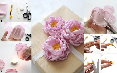 flores em tecido com PAP (DIY) e molde