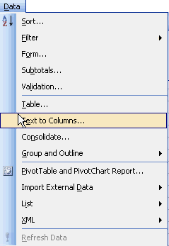 Data Menu MS Excel