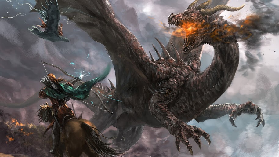 Dragon, Fantasy, Battle, 4K, #4.986