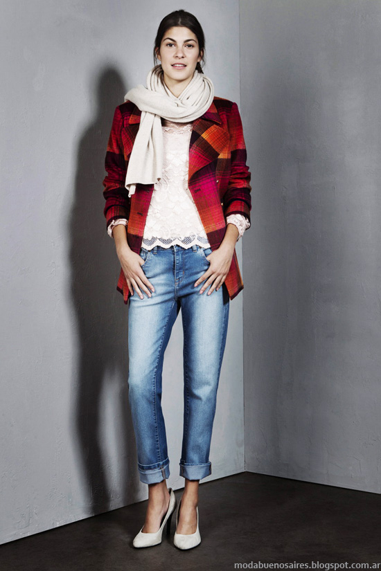 Sacos con estampas a cuadros última moda invierno 2014 Mujer.
