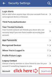 how to delete facebook account on android