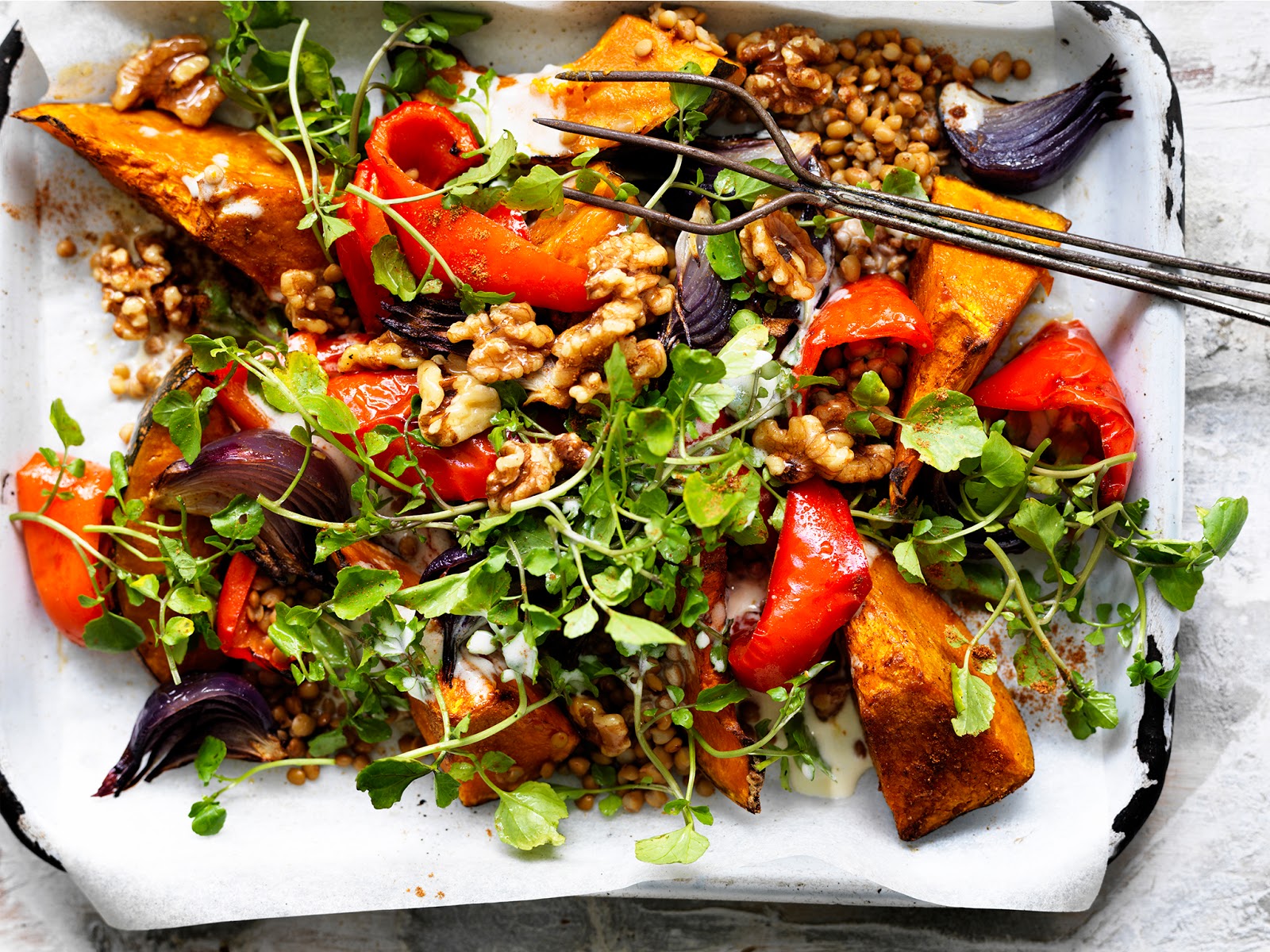 Lebanese roasted pumpkin salad Lebanese roasted pumpkin salad in a serving dish