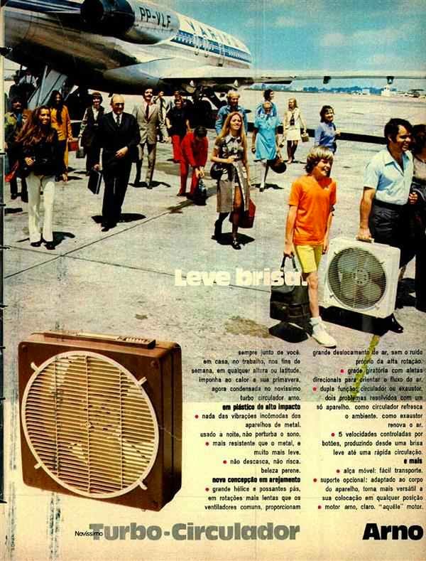 Propaganda do turbo circulador de ar da Arno veiculada em 1971.