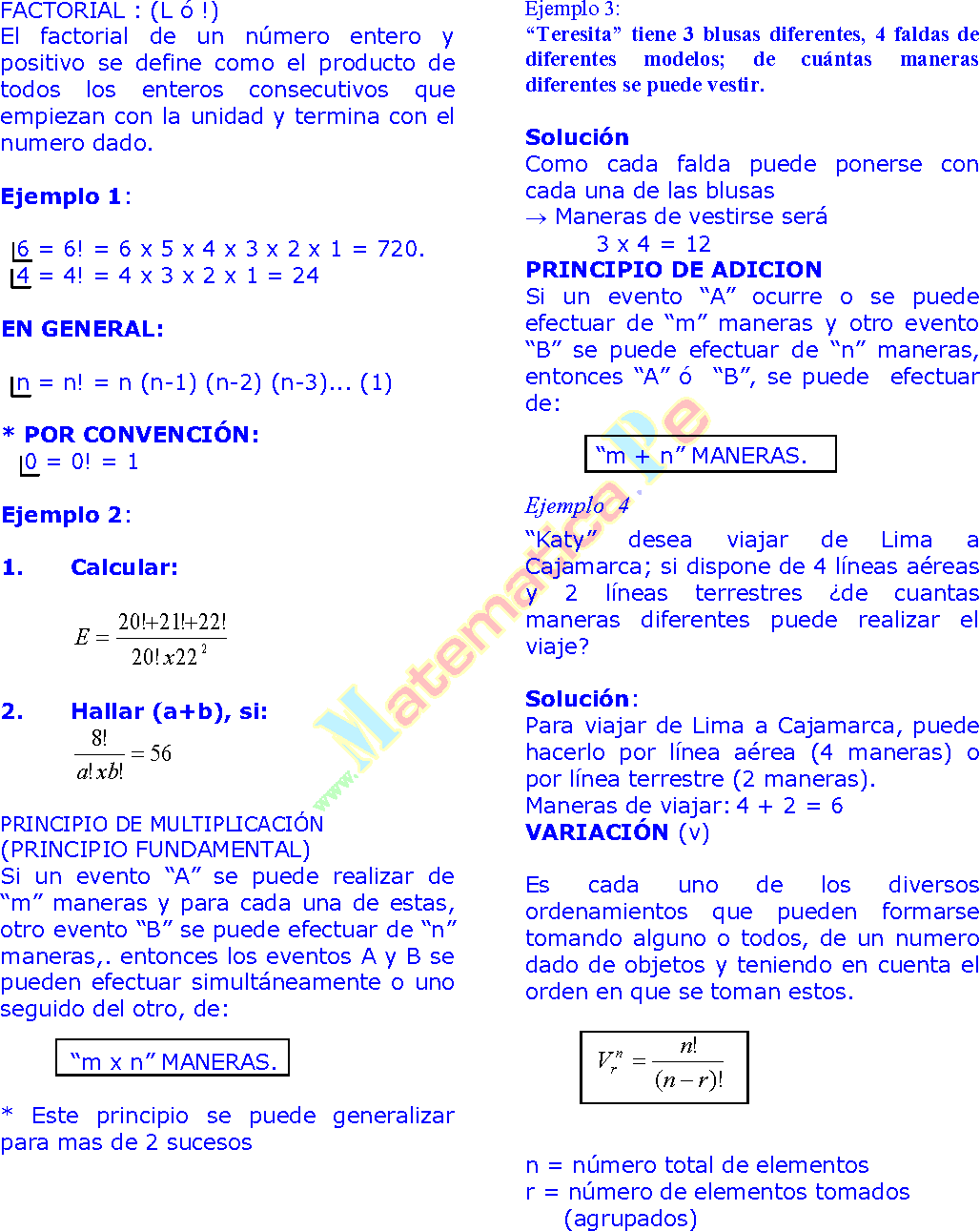 Combinatoria Ejemplos Y Ejercicios Resueltos