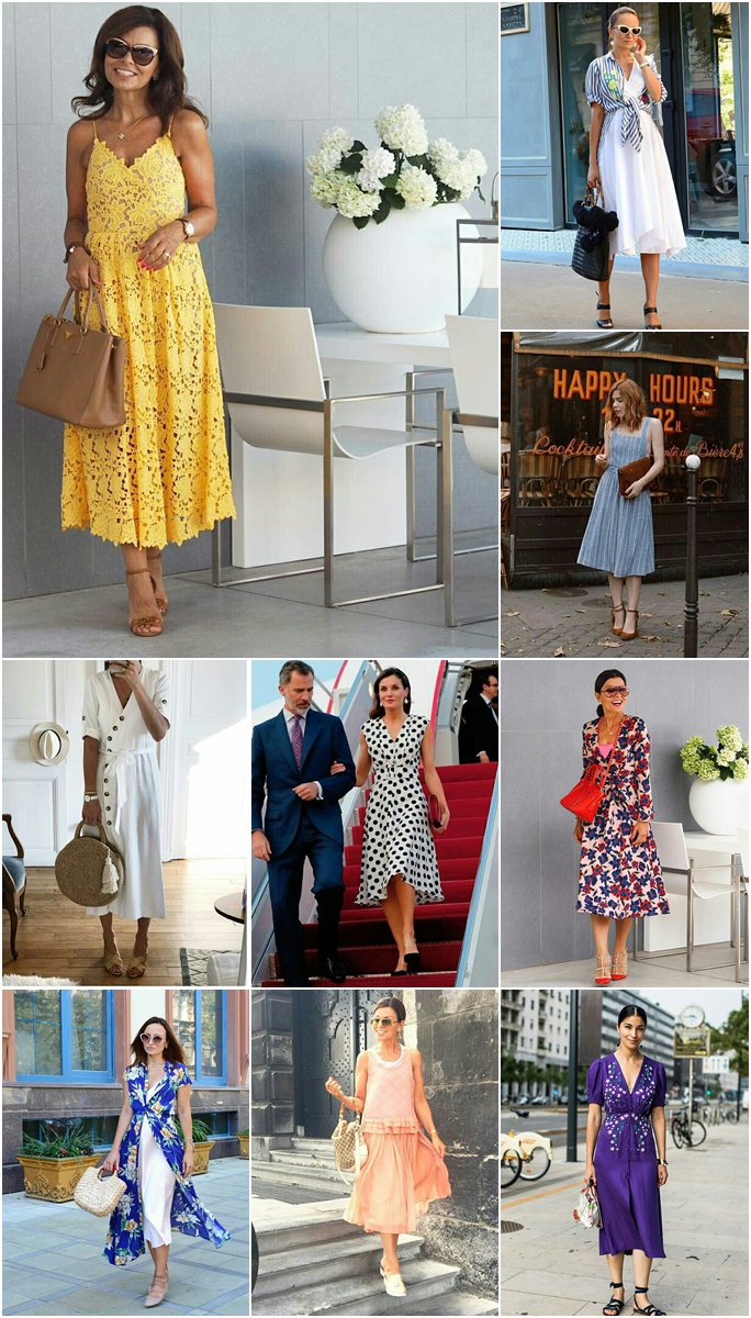 Looks fresquinhos de verão com vestido midi para trabalhar Looks de verão com vestido midi