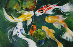 koi acrylic kissing canvas hawaii artist woo arlene