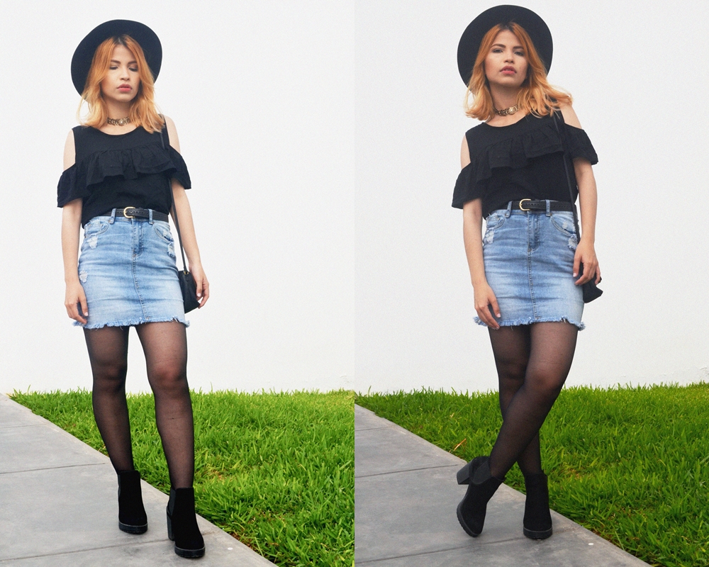 Falda Midi Outfit Con Falda Negra Mezclilla Faldas Negras Mezclilla