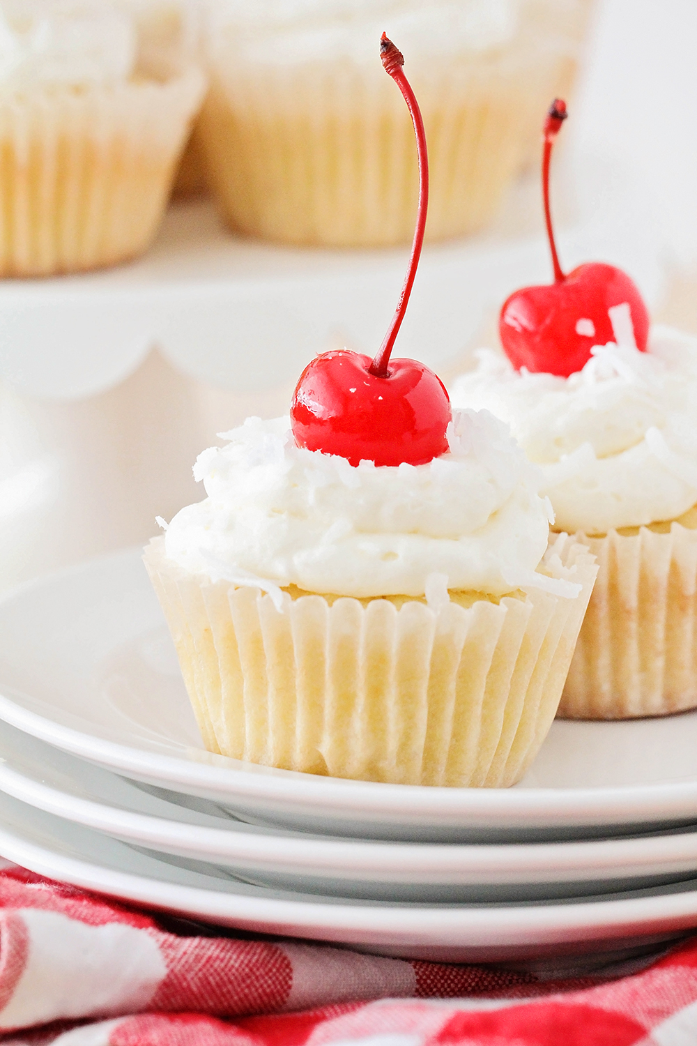 These piña colada cupcakes have the perfect combination of flavors, and a light and tender crumb. So delicious and easy to make too!