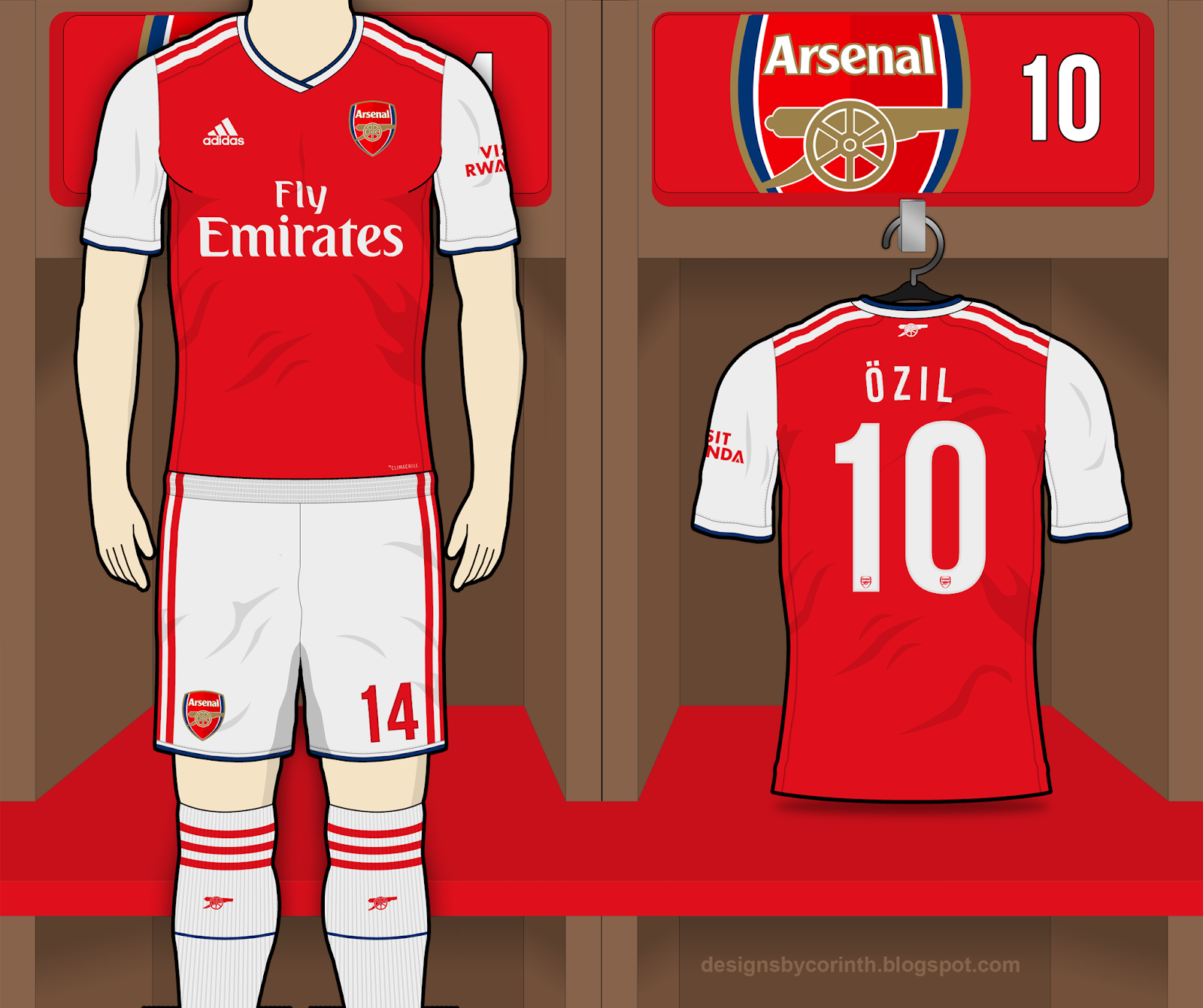 arsenal jersey home and away